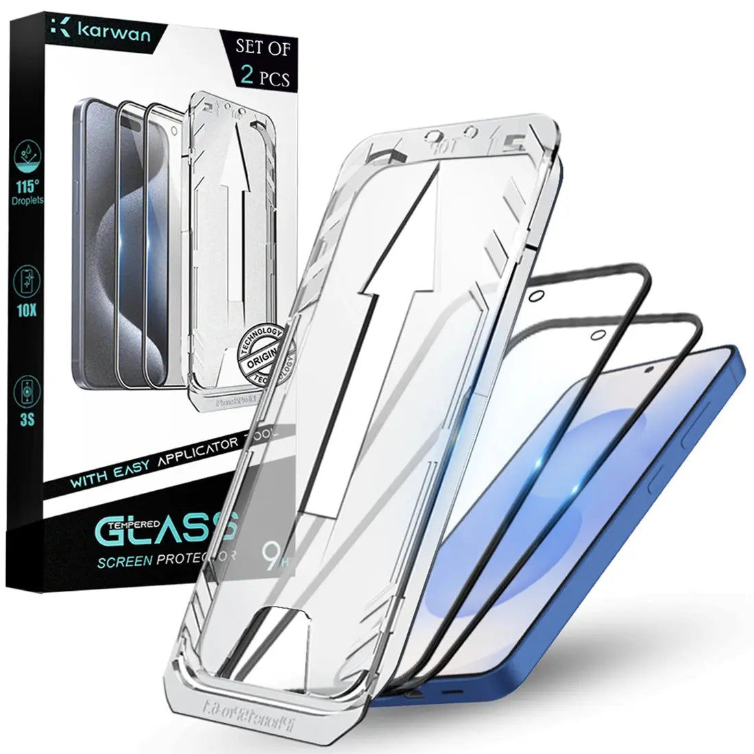 Premium Tempered Glass for Samsung S25 | Bubble-Free Easy Applicator | Pack of 2