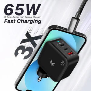 KARWAN GANEX 65W Multi Port Charger Adapter with GaN Technology For MacBook,Laptop,iPhone & All Android Devices - Karwan