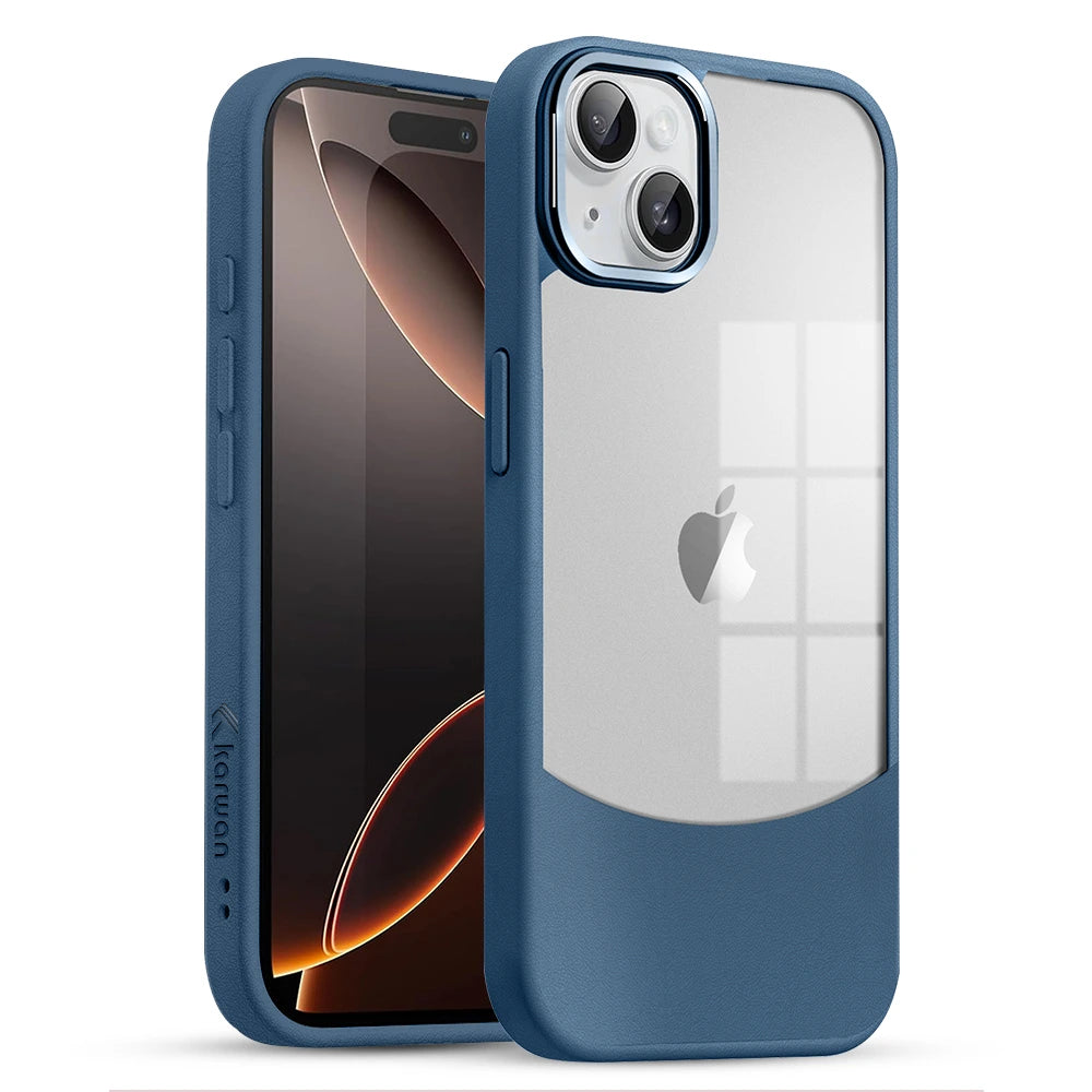 FusionEdge Leather & Acrylic Mobile Back Case for iPhone 15 Plus