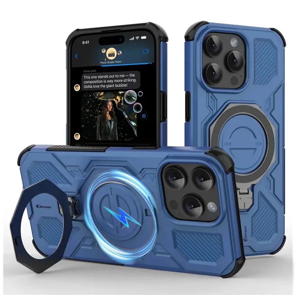 Karwan Vanguard Rugged Kickstand MagSafe Case for iPhone 15 Pro Max - Karwan