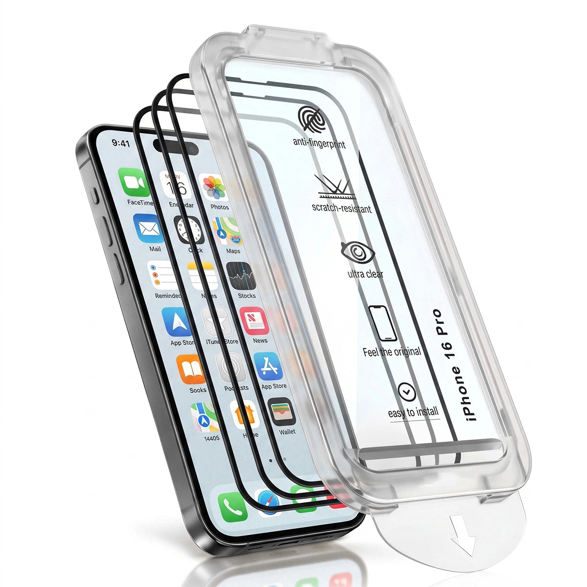 Align 3X Tempered Glass for iPhone 16 Pro | Pack of 3