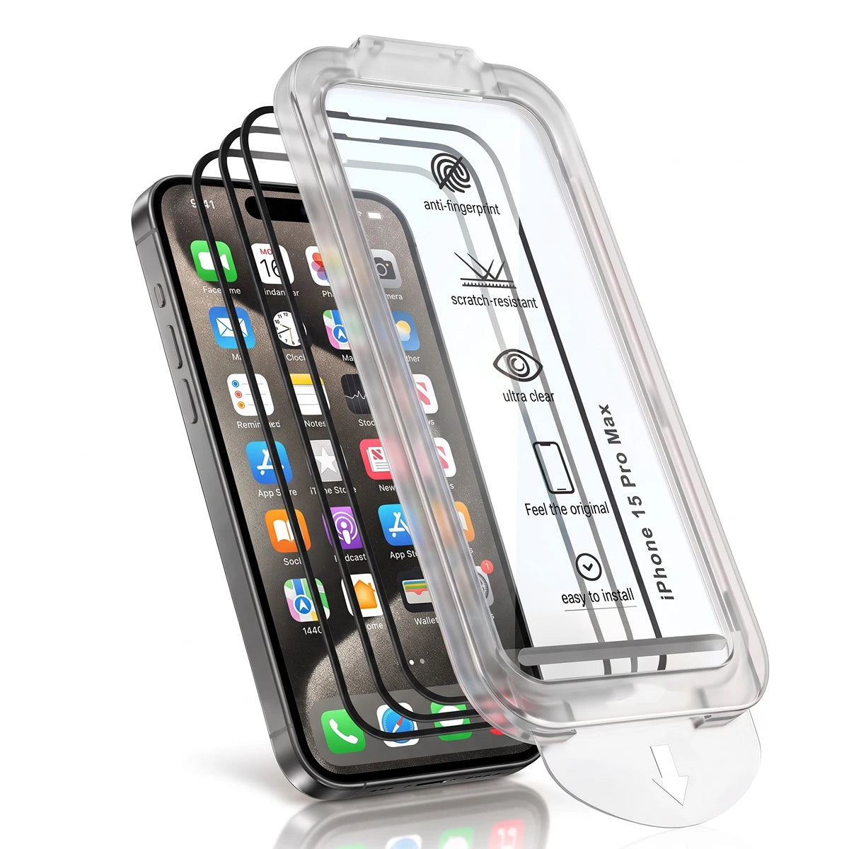 Align 3X Tempered Glass for iPhone 15 Pro Max | Pack of 3