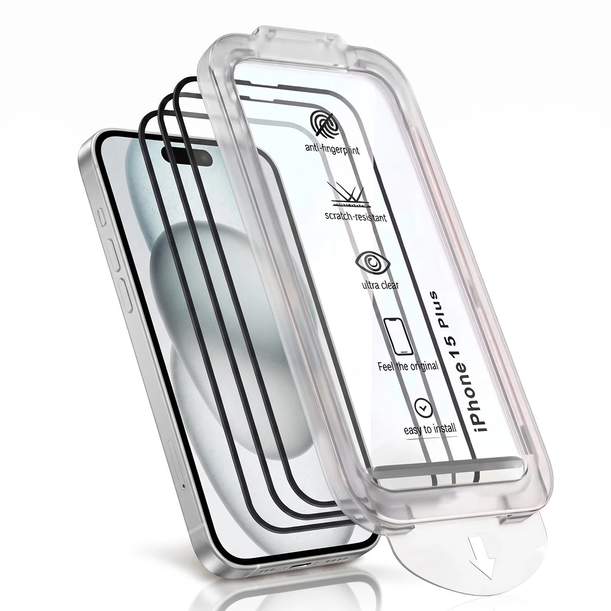 Align 3X Tempered Glass for iPhone 15 Plus | Pack of 3