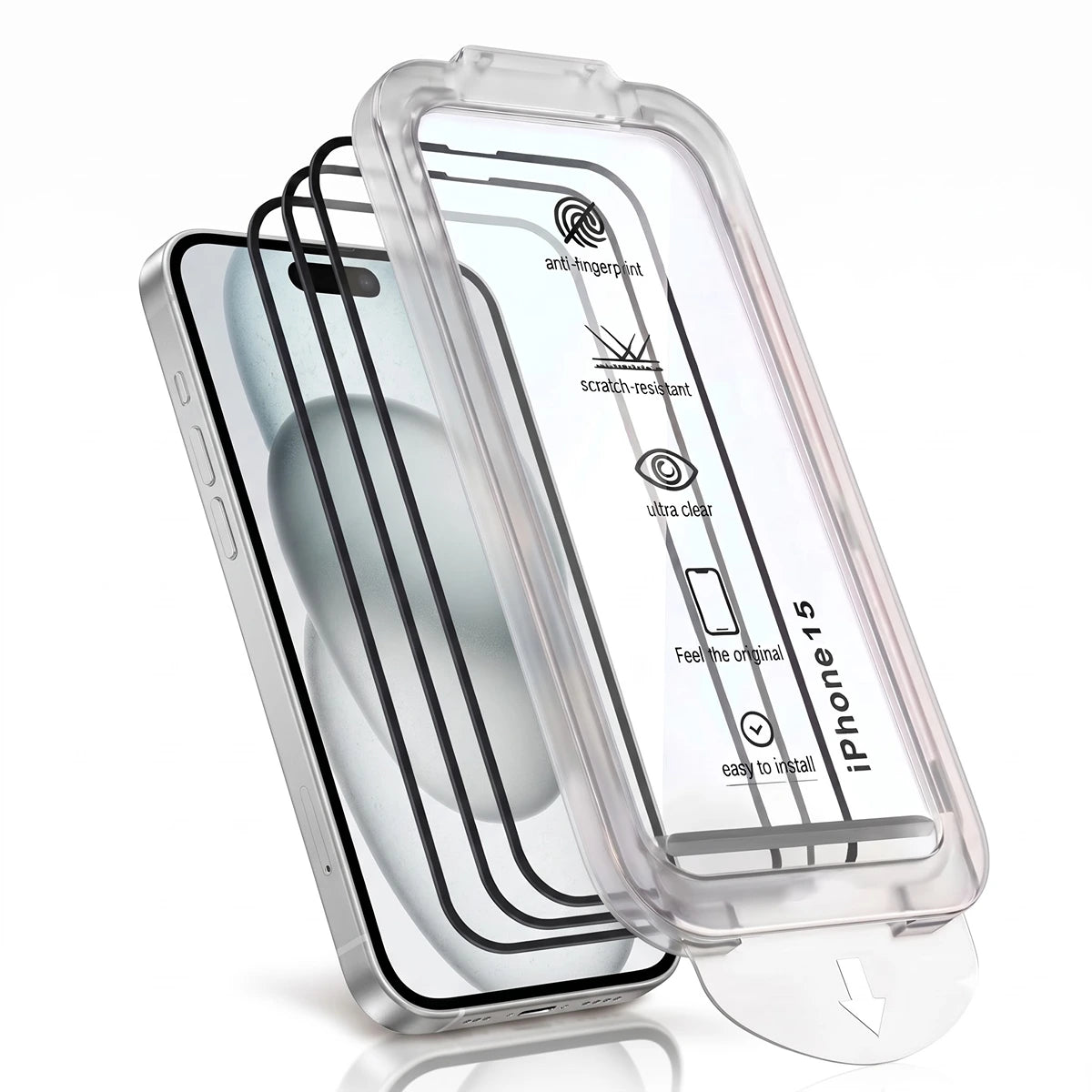 Align 3X Tempered Glass for iPhone 15 | Pack of 3