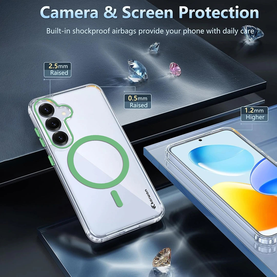 Karwan Magnetic Clear Case for Samsung Galaxy S24 – Anti-Yellowing MagSafe Cover