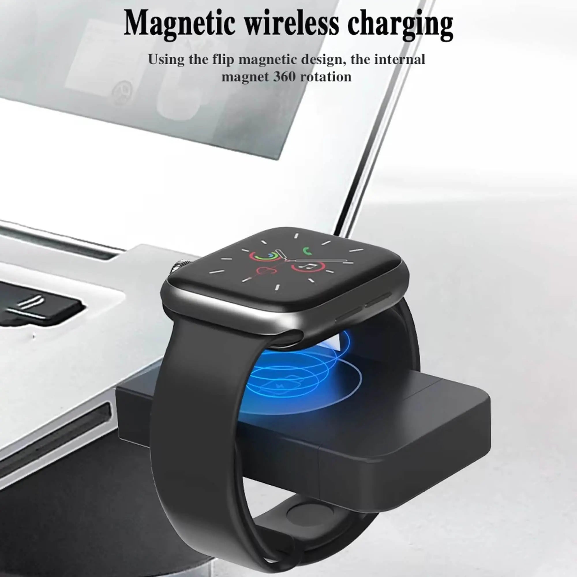 Karwan® Wireless Watch Charger – Fast Charging for Apple iWatch & Samsung Smartwatches | 3W Type-C Pad