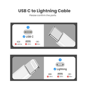 fast charging 20W USB-C adapter with Lightning cable