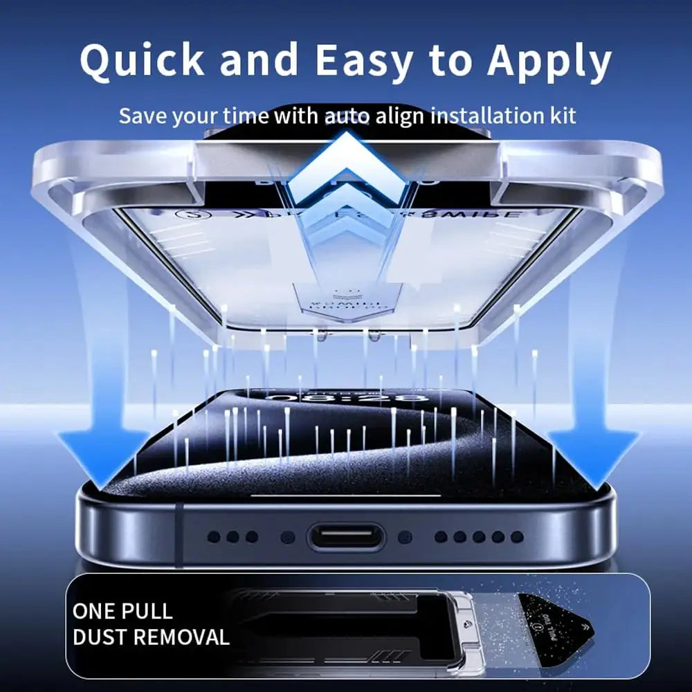 Premium Tempered Glass for iPhone 15 Pro | Bubble-Free Easy Applicator | Pack of 2 |