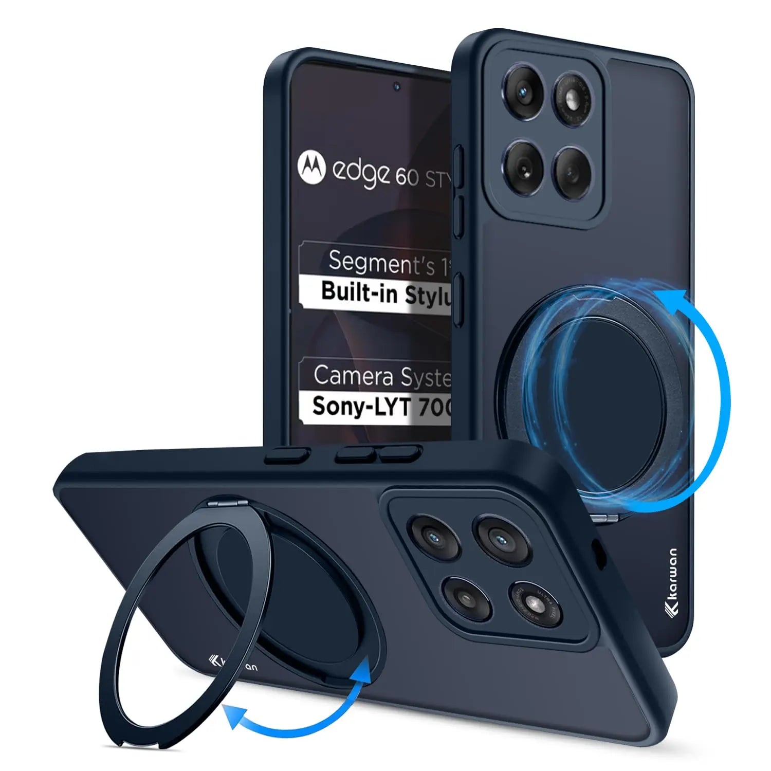 Karwan GhostRing MagSafe Rotating Ring Stand Case For Motorola Edge60 Karwan