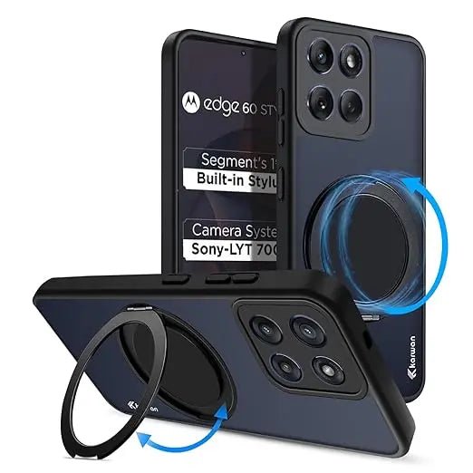 Karwan GhostRing MagSafe Rotating Ring Stand Case For Motorola Edge60 Karwan