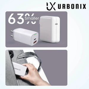 Urbonix 65W Fast Charging Adapter Only with Dual USB Ports | High Efficiency and Safety