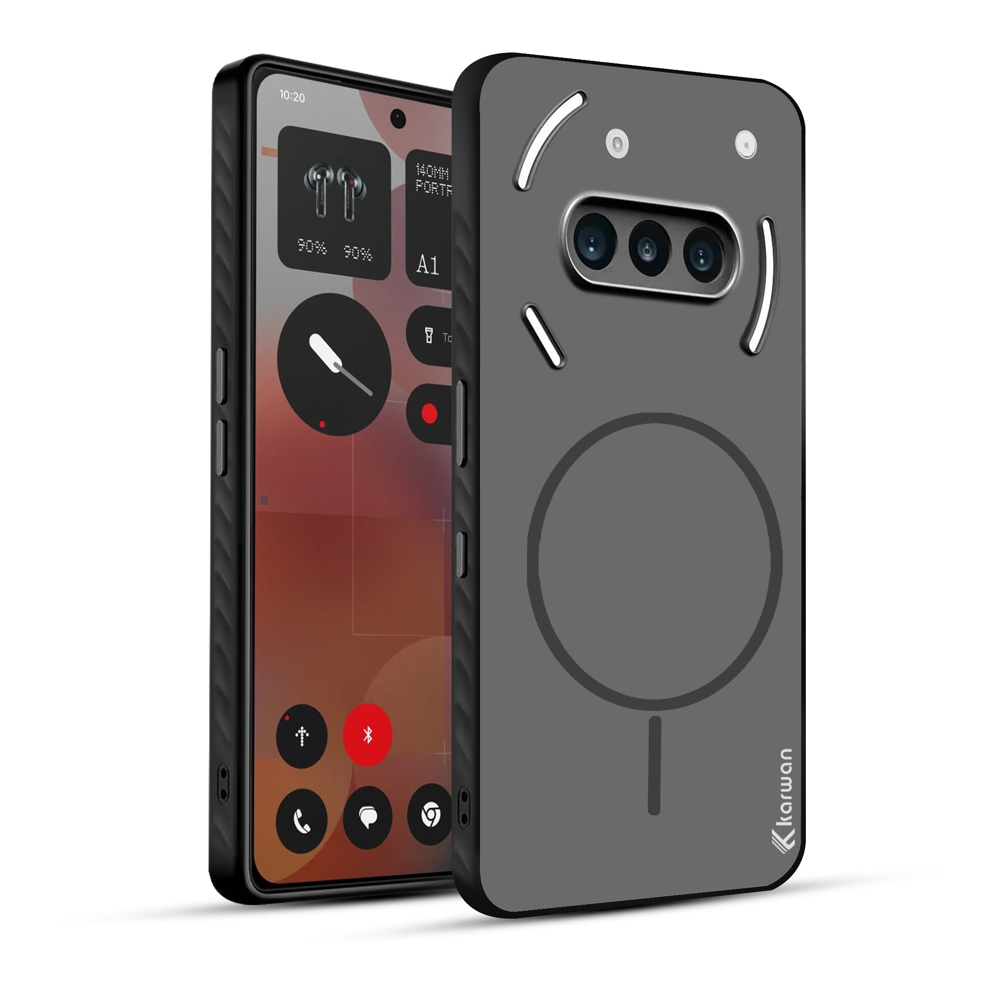 Karwan MagEaze Nothing Phone 3A Back Cover Matte Black - Slim Anti-Fingerprint Case India ₹499