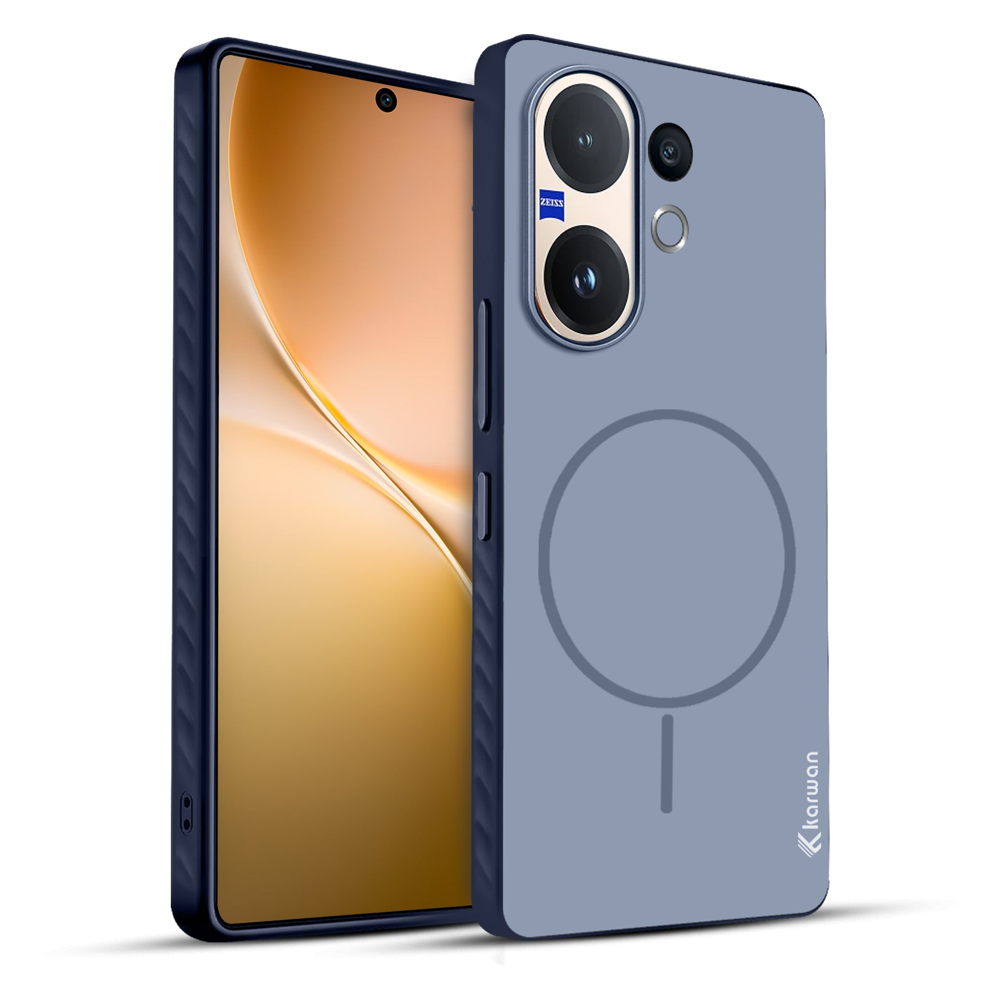 Karwan Matte MagEaze Case for Vivo V60 - Navy Blue Slim Anti-Fingerprint Cover India ₹499