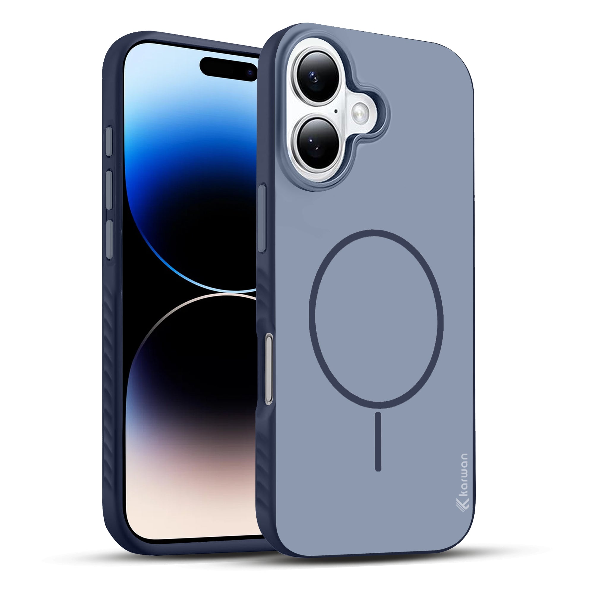 Karwan MagEaze iPhone 16 Back Cover Navy Blue - Anti-Fingerprint MagSafe Slim Case India