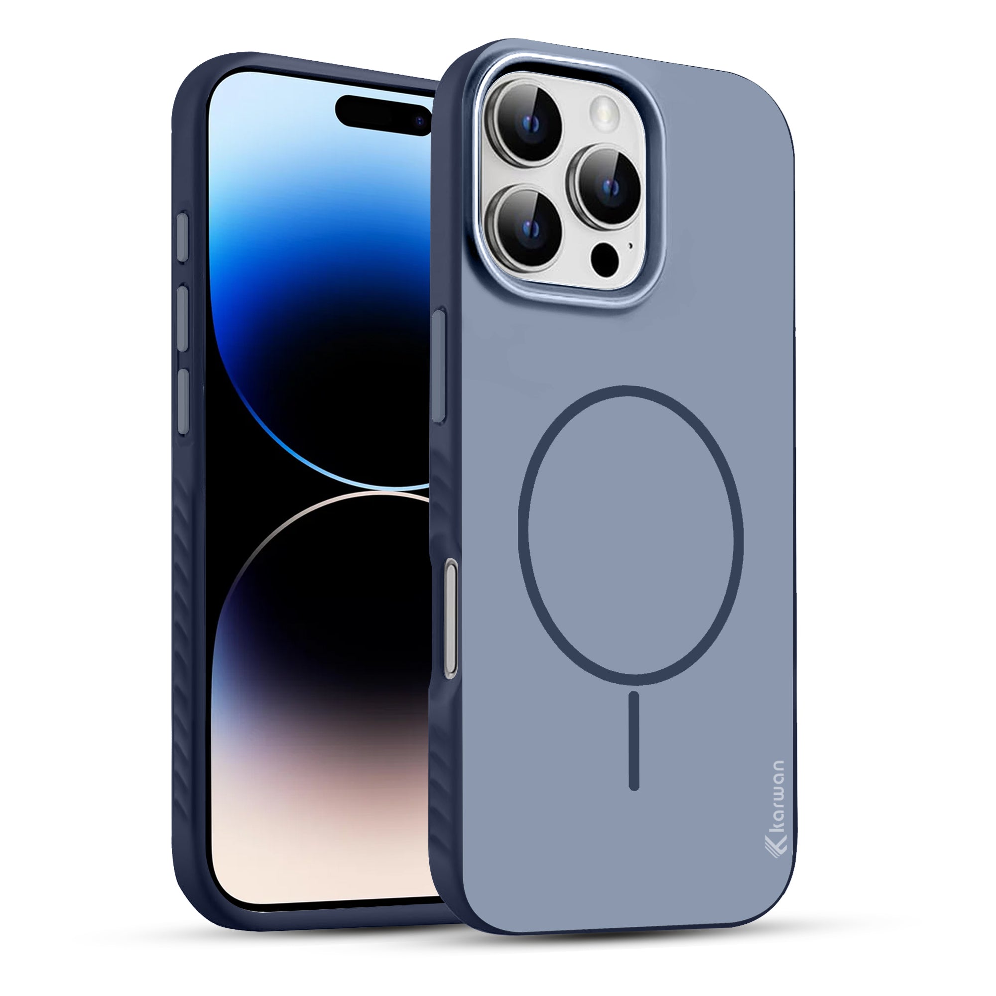 Karwan Matte MagEaze Case for iPhone 16 Pro - Navy Blue MagSafe Compatible Slim Cover India
