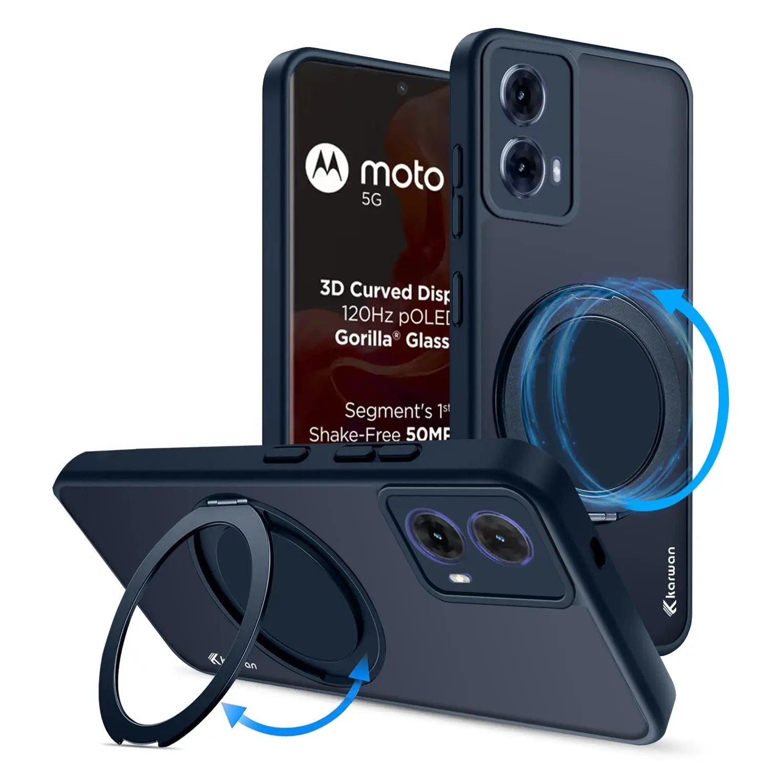 Karwan GhostRing MagSafe Rotating Ring Stand Case For Motorola G85 - Karwan