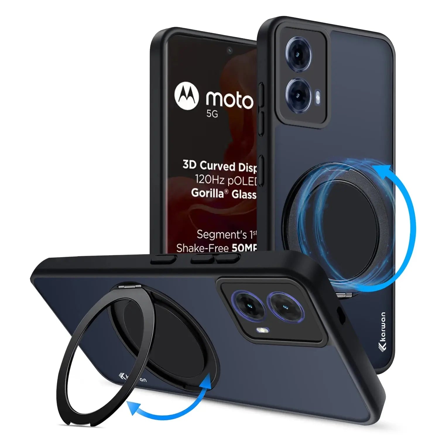 Karwan GhostRing MagSafe Rotating Ring Stand Case For Motorola G85 - Karwan