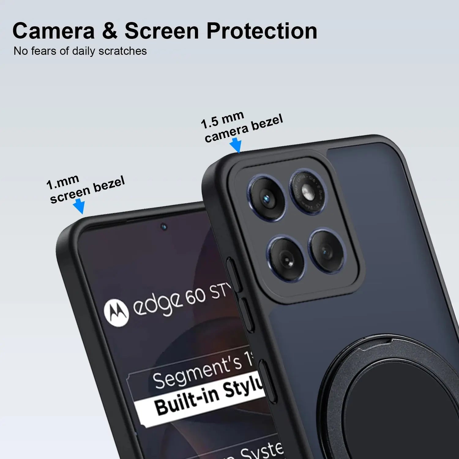 Karwan GhostRing MagSafe Rotating Ring Stand Case For Motorola Edge60 Stylus - Karwan