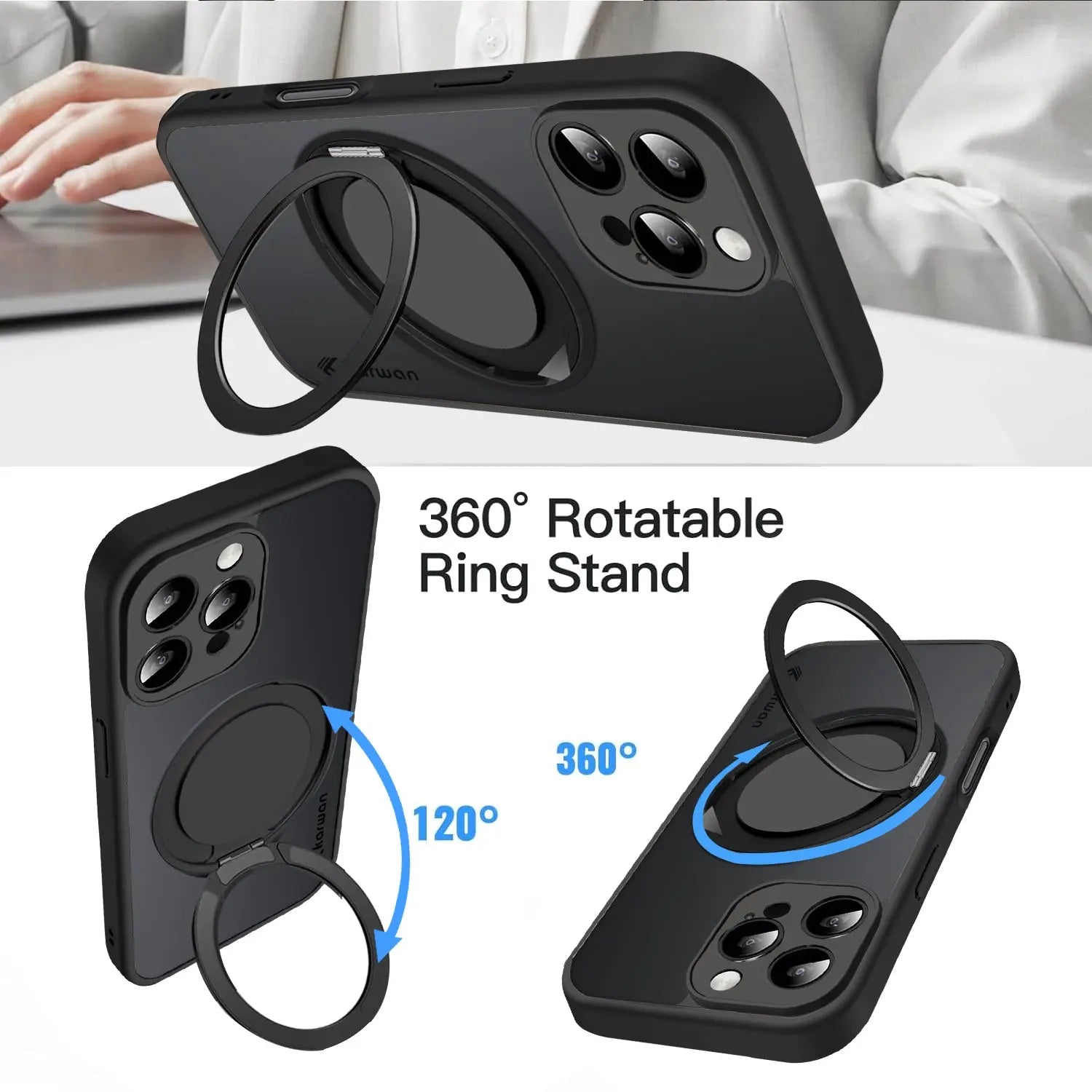 Karwan GhostRing MagSafe Rotating Ring Stand Case For  iPhone 16 Pro - Karwan