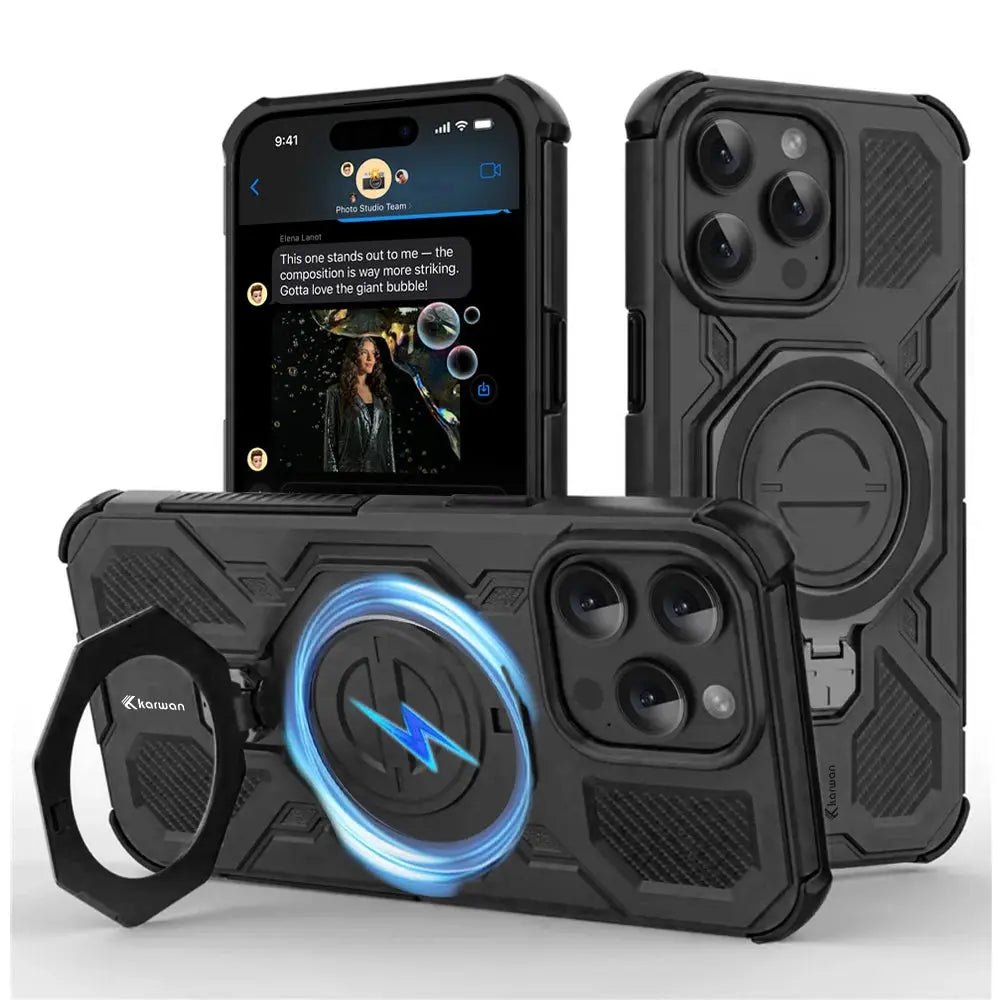 Karwan Vanguard Rugged Kickstand MagSafe Case for iPhone 15 Pro Max - Karwan