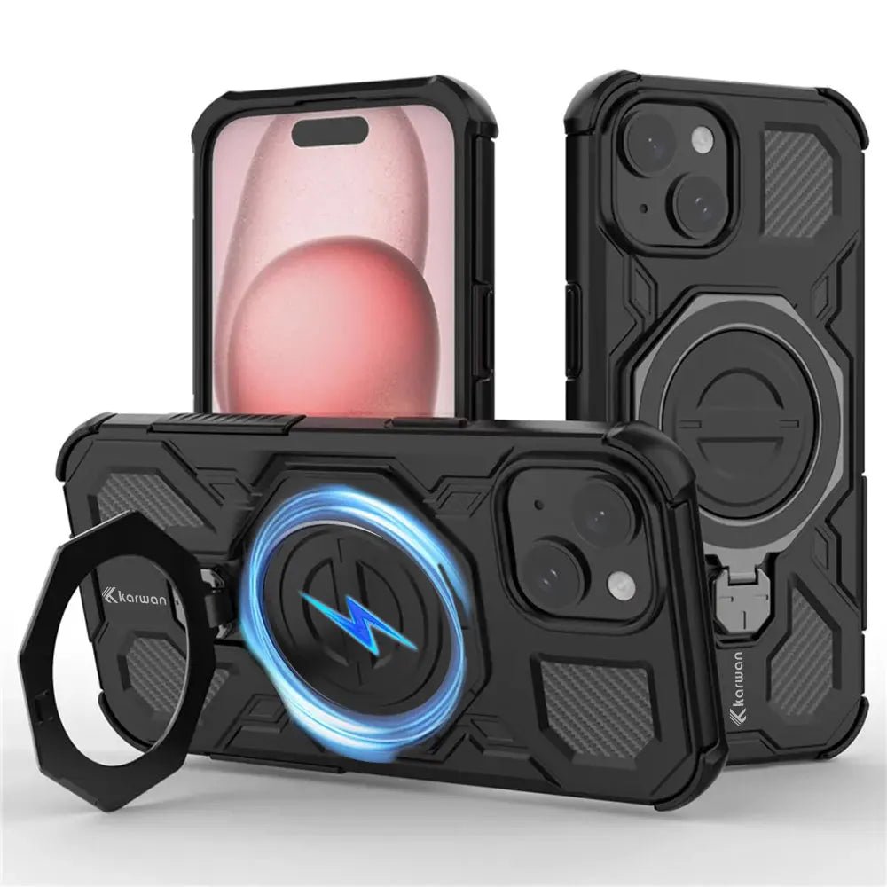 Karwan Vanguard Rugged Kickstand MagSafe Case for iPhone 15 - Karwan