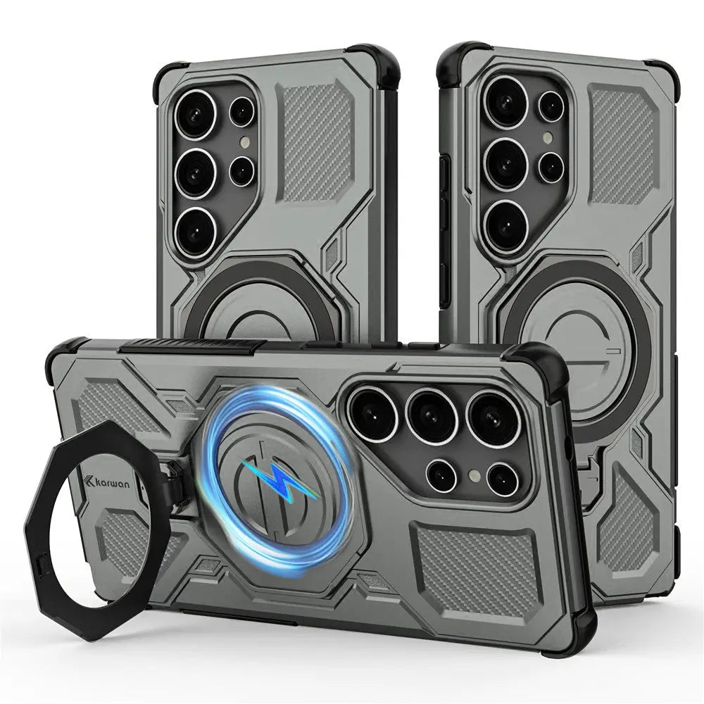 Karwan Vanguard Rugged Kickstand MagSafe Case for Samsung Galaxy S25 Ultra