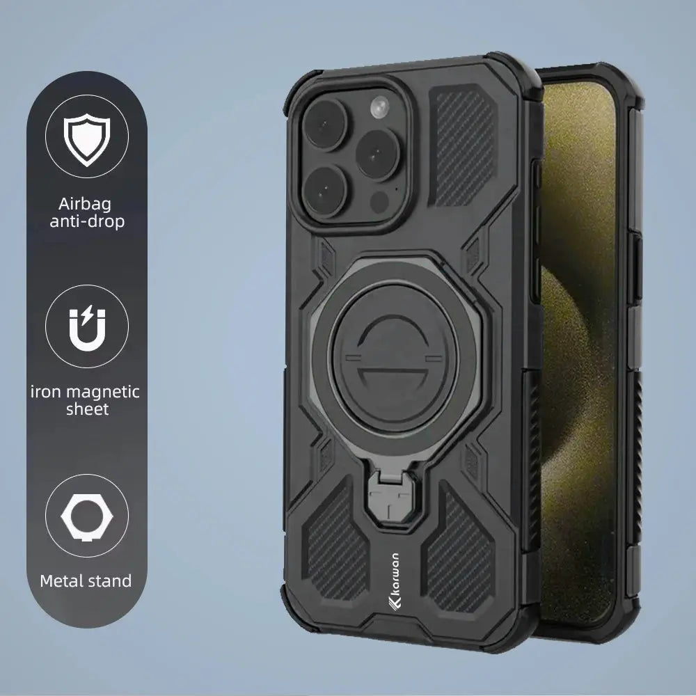 Karwan Vanguard Rugged Kickstand MagSafe Case for iPhone 15 Pro Max - Karwan