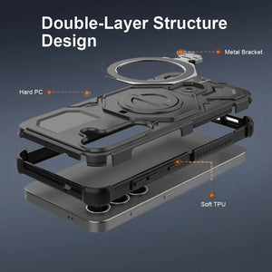 Karwan Vanguard Rugged Kickstand  MagSafe Case for Samsung Galaxy S25 FE Karwan