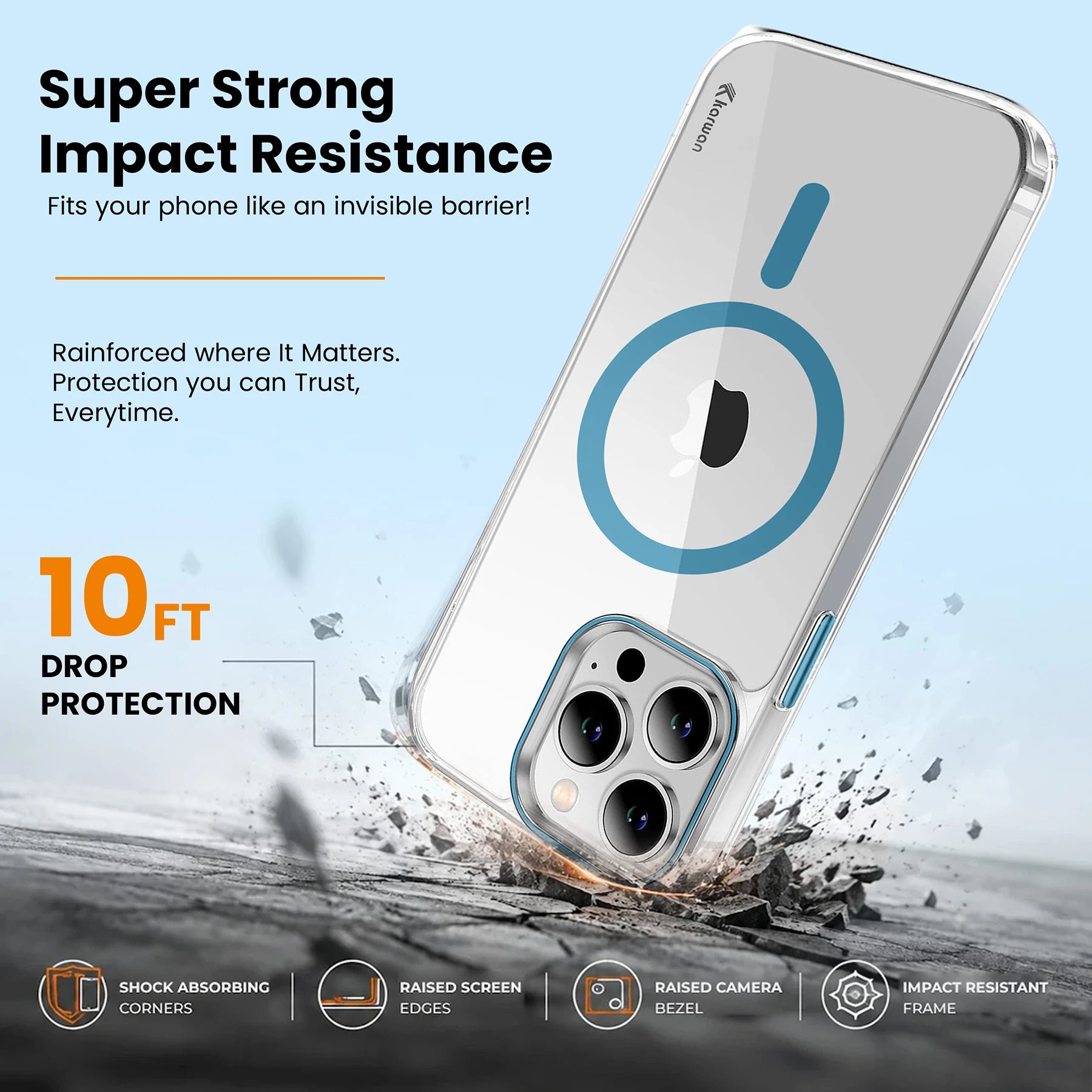 Karwan Magnetic Clear Case for iPhone 16 Pro – Anti-Yellowing MagSafe Cover
