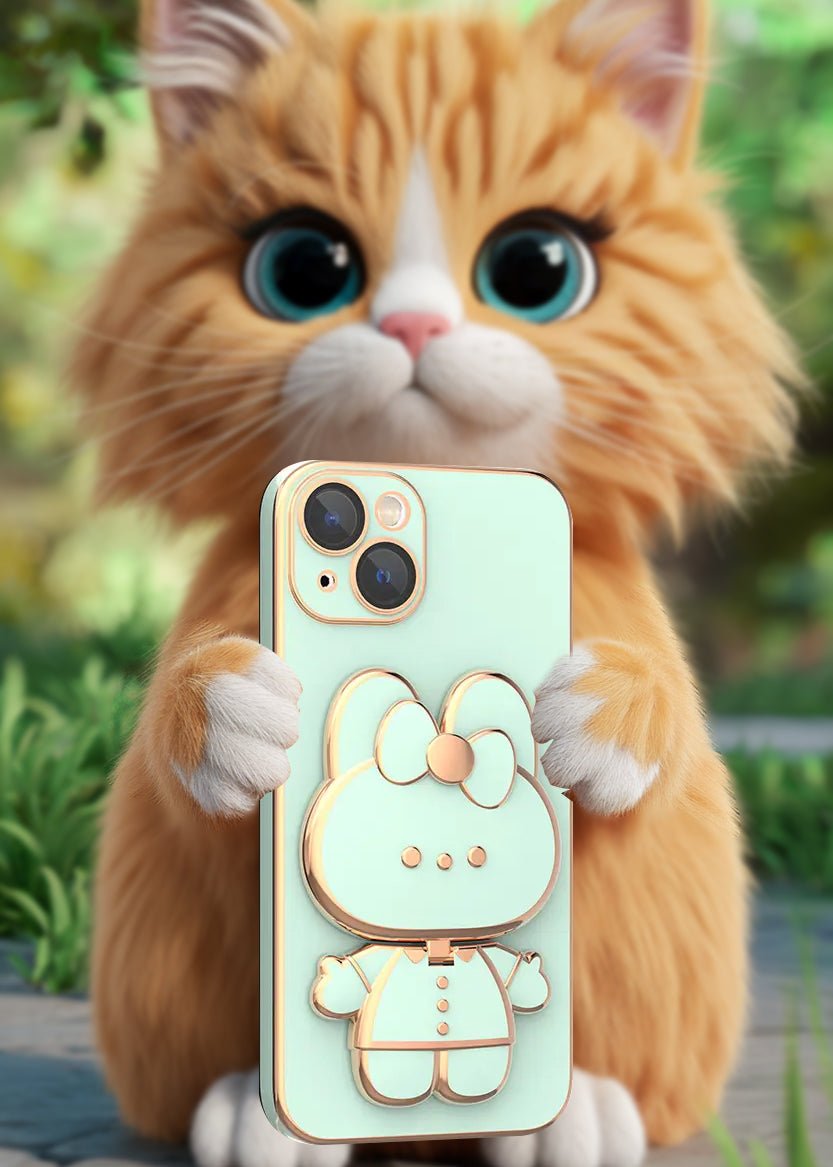 3D Cat Stand Mobile Back Cover - Karwan