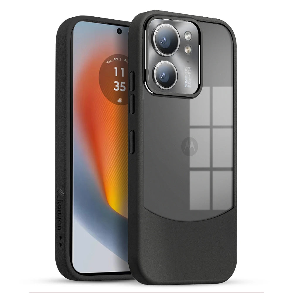 FusionEdge Leather & Acrylic Mobile Back Case for Moto Edge 40