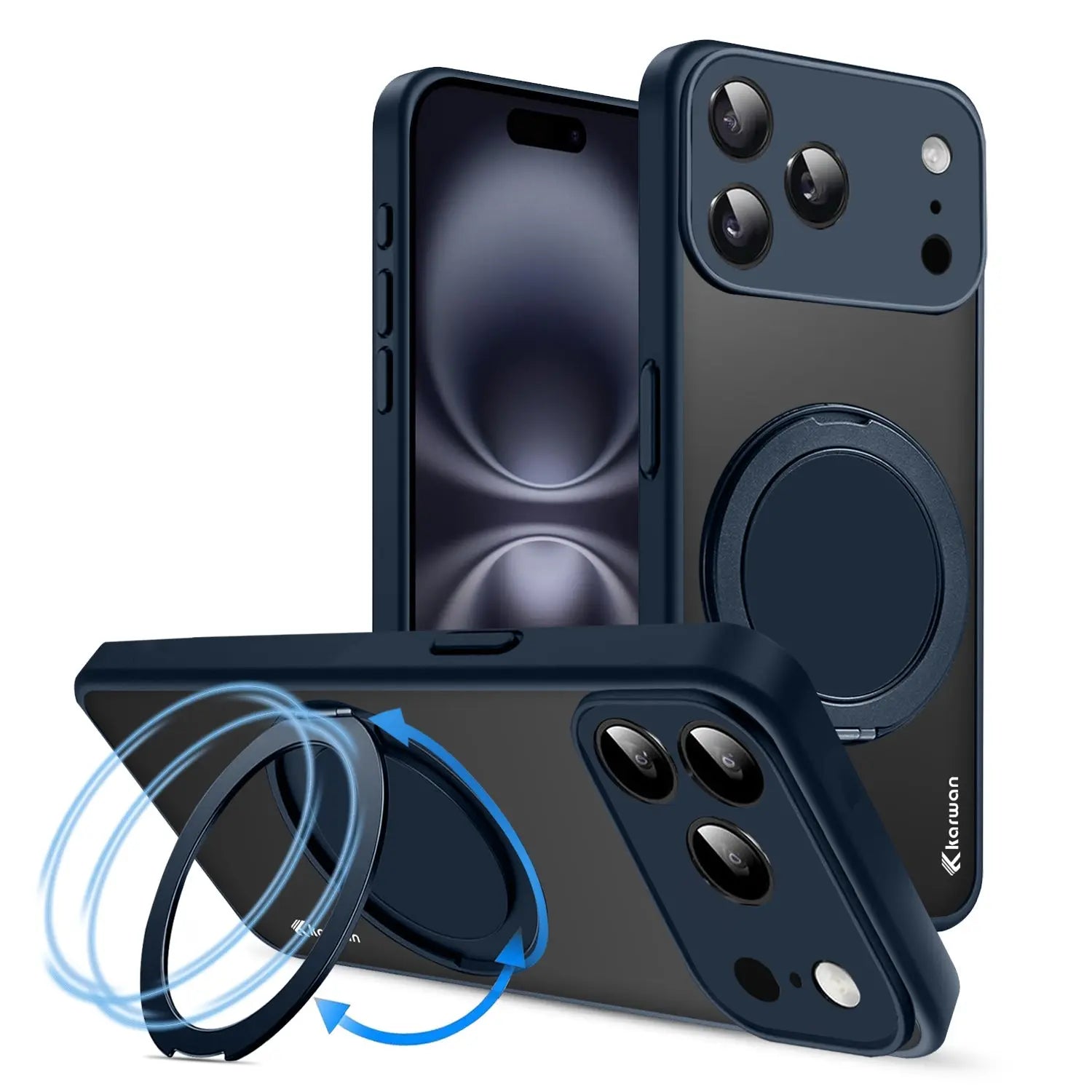 Karwan GhostRing MagSafe Rotating Ring Stand Case For iPhone 17 Pro Max Karwan