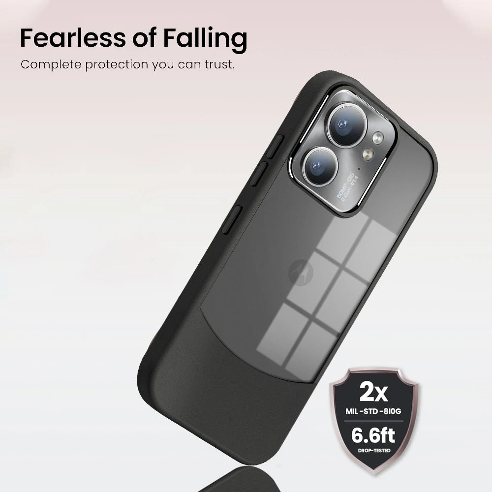 FusionEdge Leather & Acrylic Mobile Back Case for Moto Edge 40
