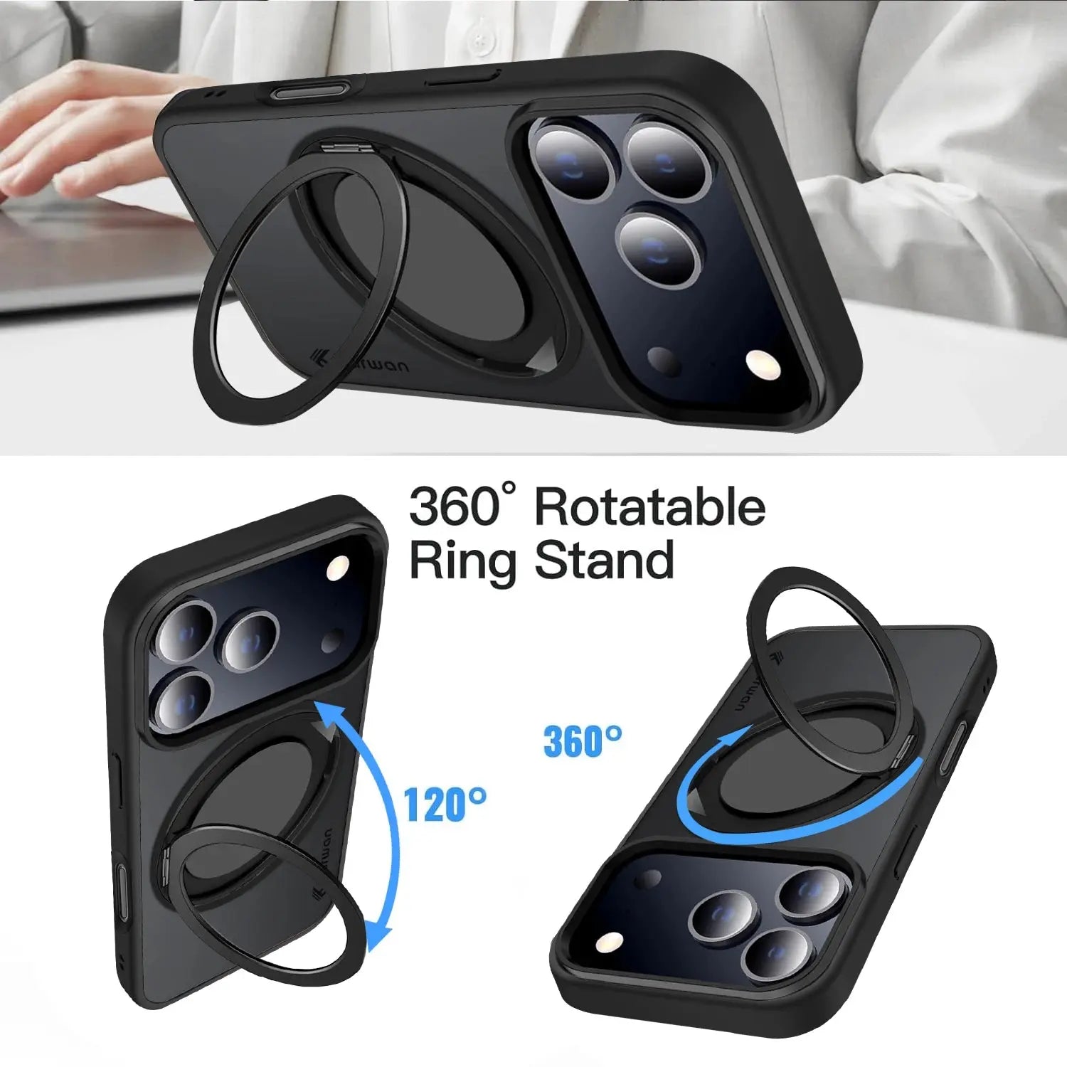 Karwan GhostRing MagSafe Rotating Ring Stand Case For iPhone 17 Pro Max - Karwan