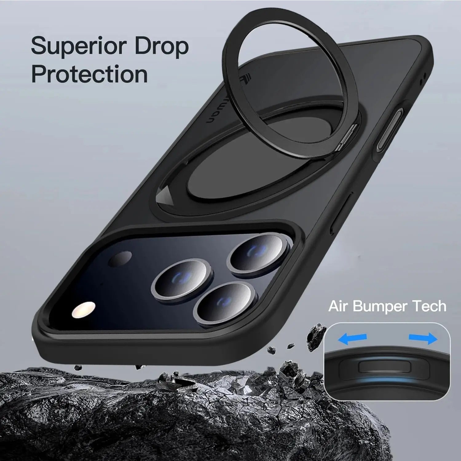 Karwan GhostRing MagSafe Rotating Ring Stand Case For iPhone 17 Pro Max - Karwan