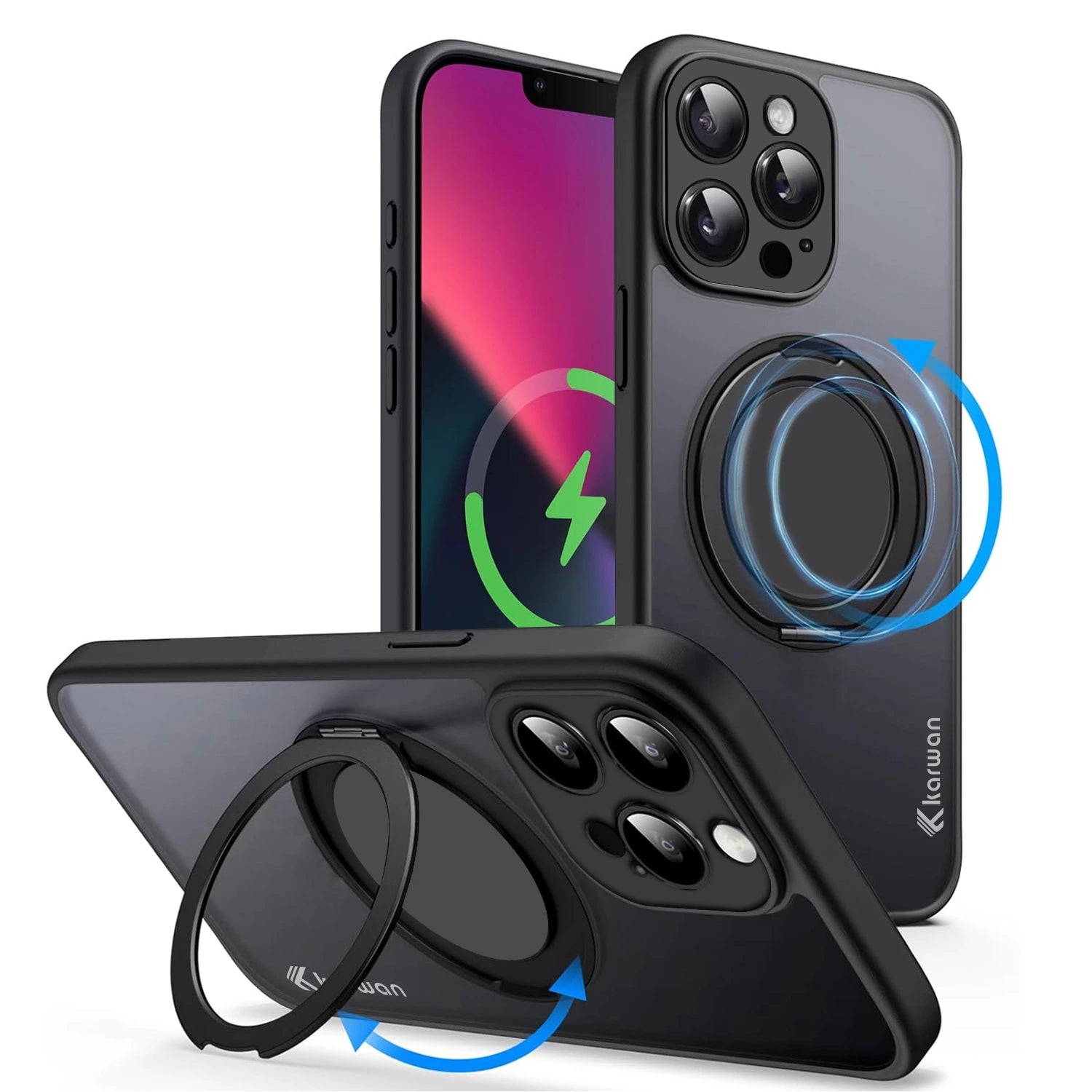 Karwan GhostRing MagSafe Rotating Ring Stand Case For  iPhone 13 Pro Max