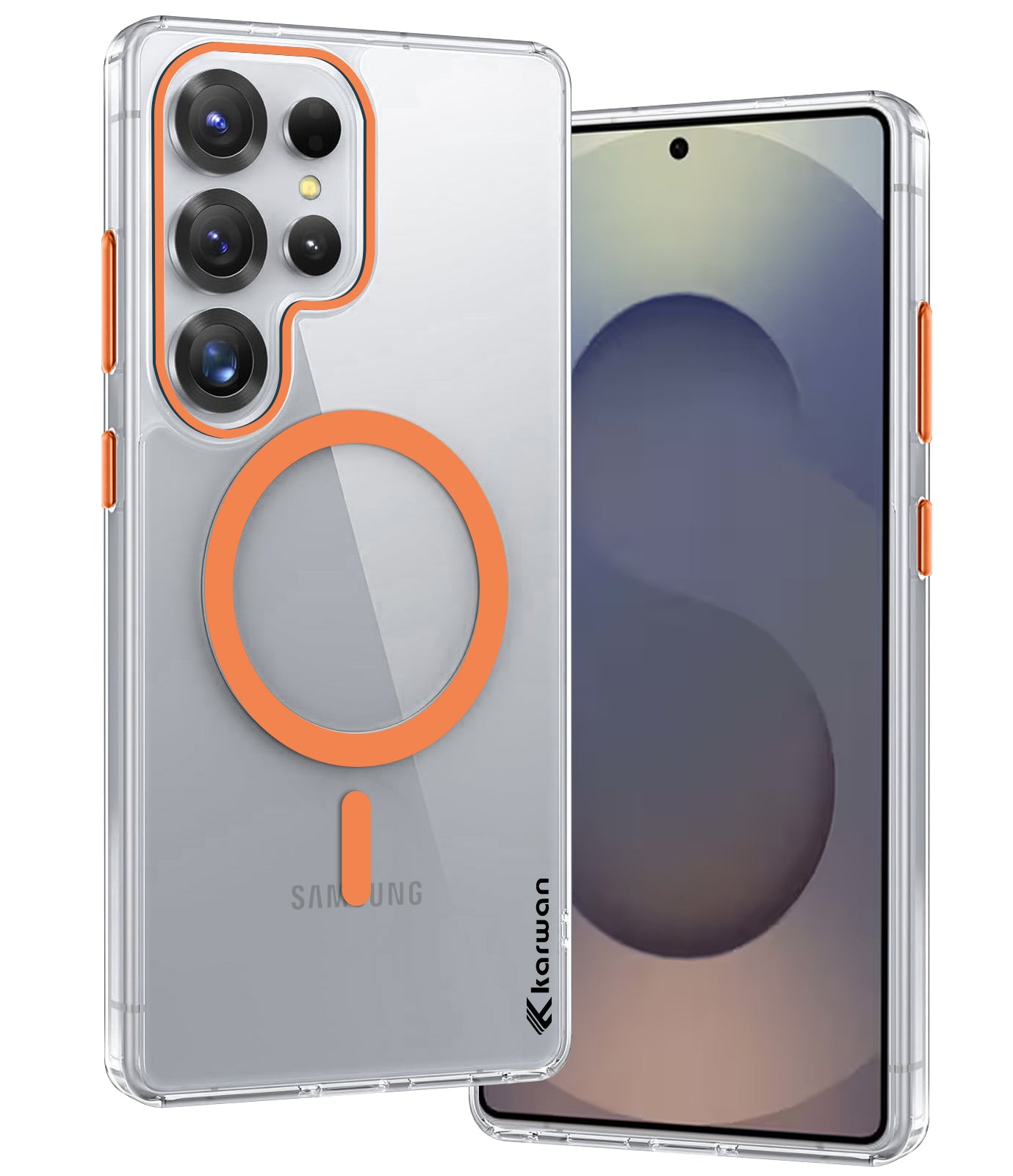 Karwan S25 Ultra Clear Magnetic Case – Green Colour, Wireless Charging Compatible, COD Available India