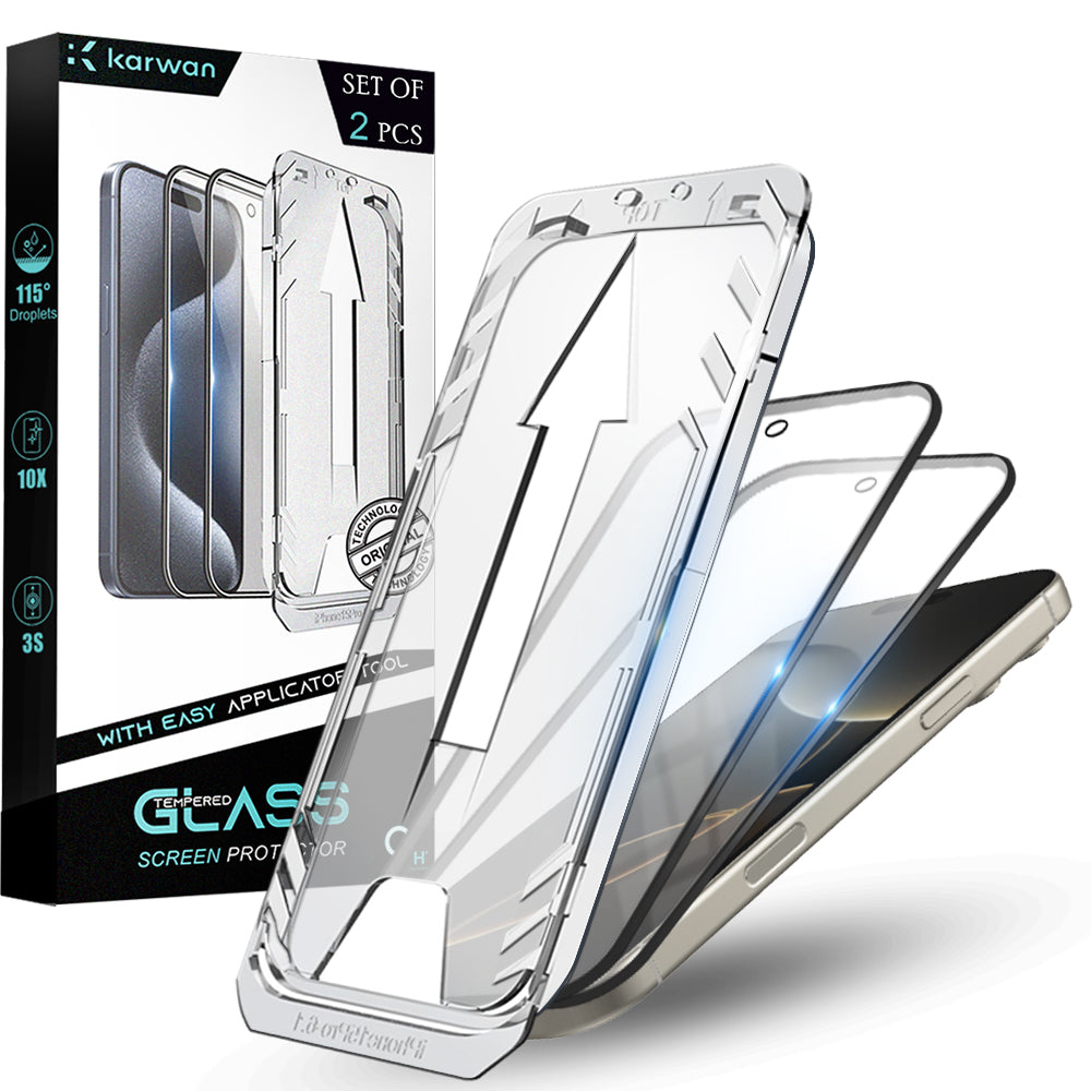 Premium Tempered Glass for iPhone 16 Pro Max| Bubble-Free Easy Applicator | Pack of 2 |