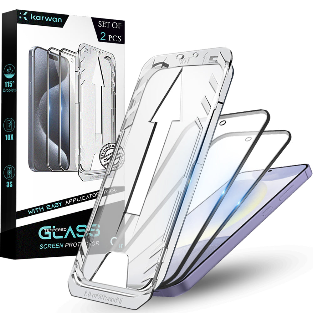 Premium Tempered Glass for Samsung S24 Plus| Bubble-Free Easy Applicator | Pack of 2 |