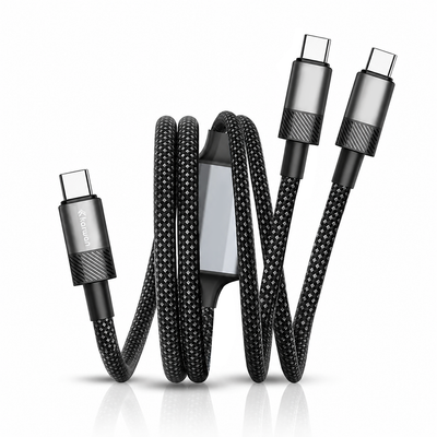 KARWAN 100W Twin PD Cord USB Type C to Type C Charging cable with E-Marker Chip