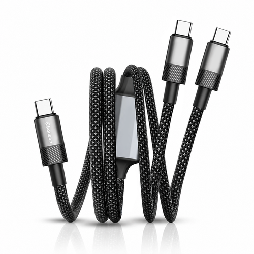 KARWAN 100W Twin PD Cord USB Type C to Type C Charging cable with E-Marker Chip