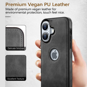 Pu Leather Back Cover for Apple iPhone 16 Plus