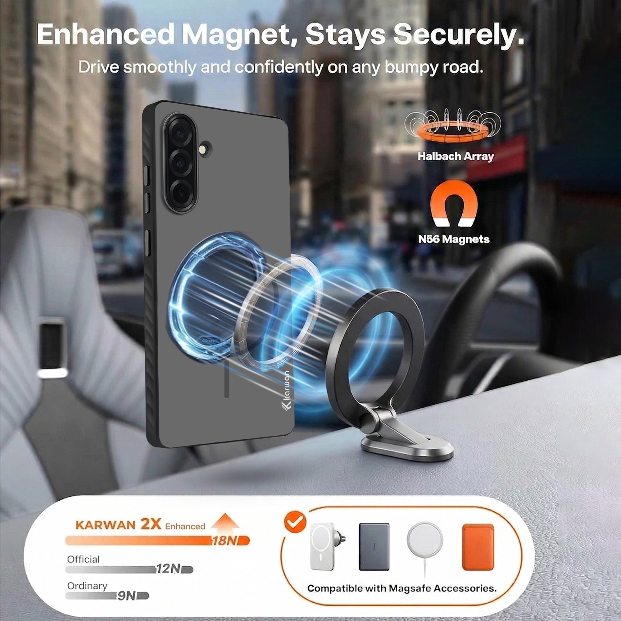 Karwan Matte MagEaze Samsung A36 Case - Anti-Fingerprint Drop Protection Slim Cover India