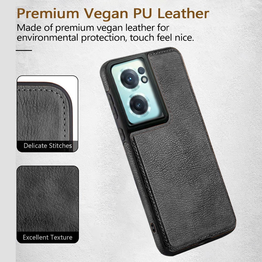 Pu Leather Back Cover for  Oneplus Nord CE2