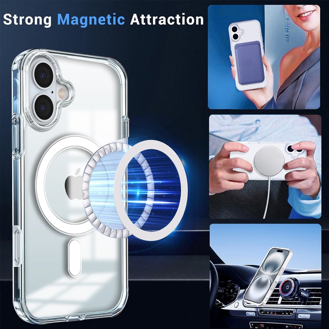 Magsafe Transparent Mobile Back Case For iPhone 16