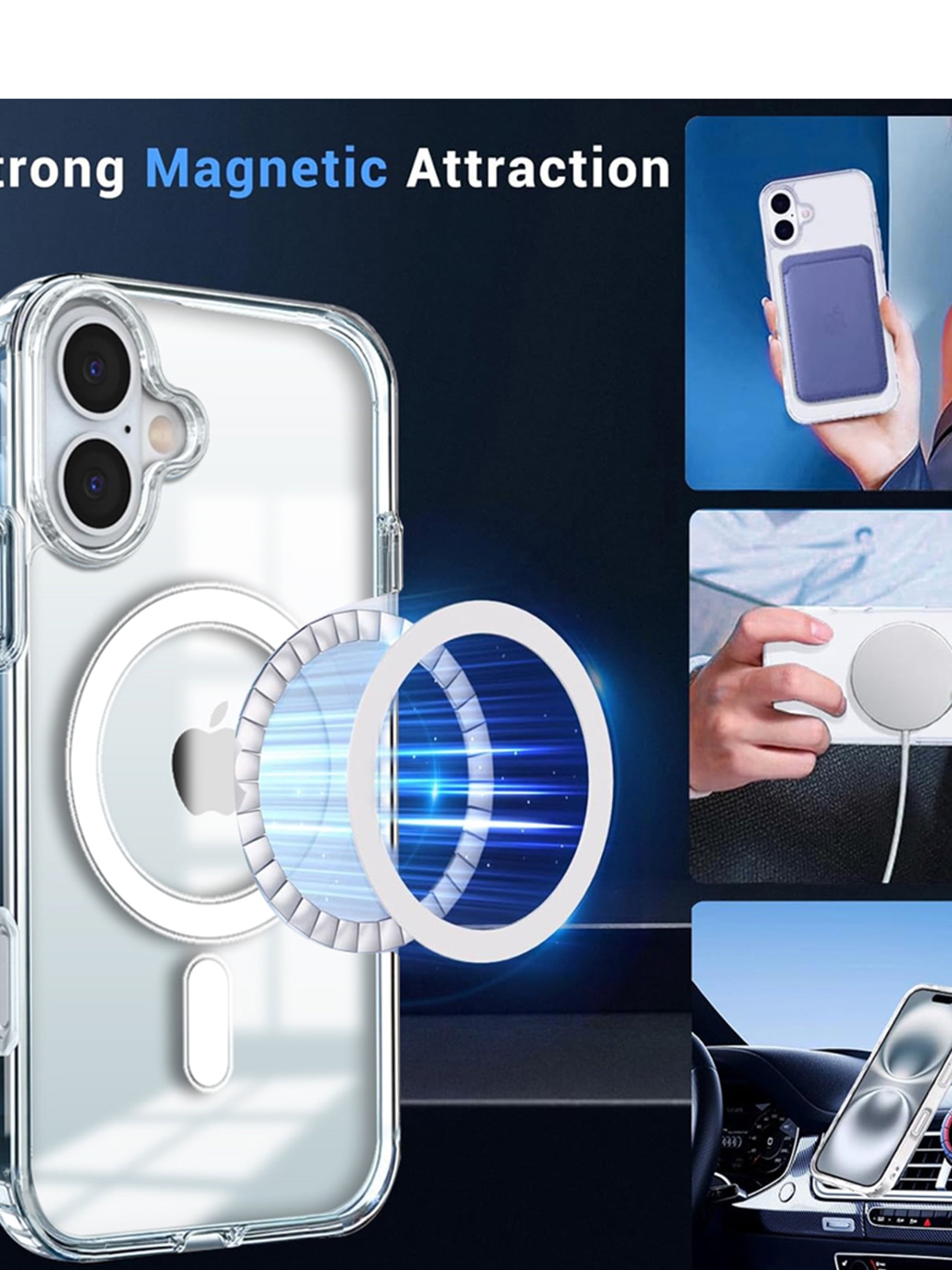 Magsafe Transparent Mobile Back Case For iPhone 16