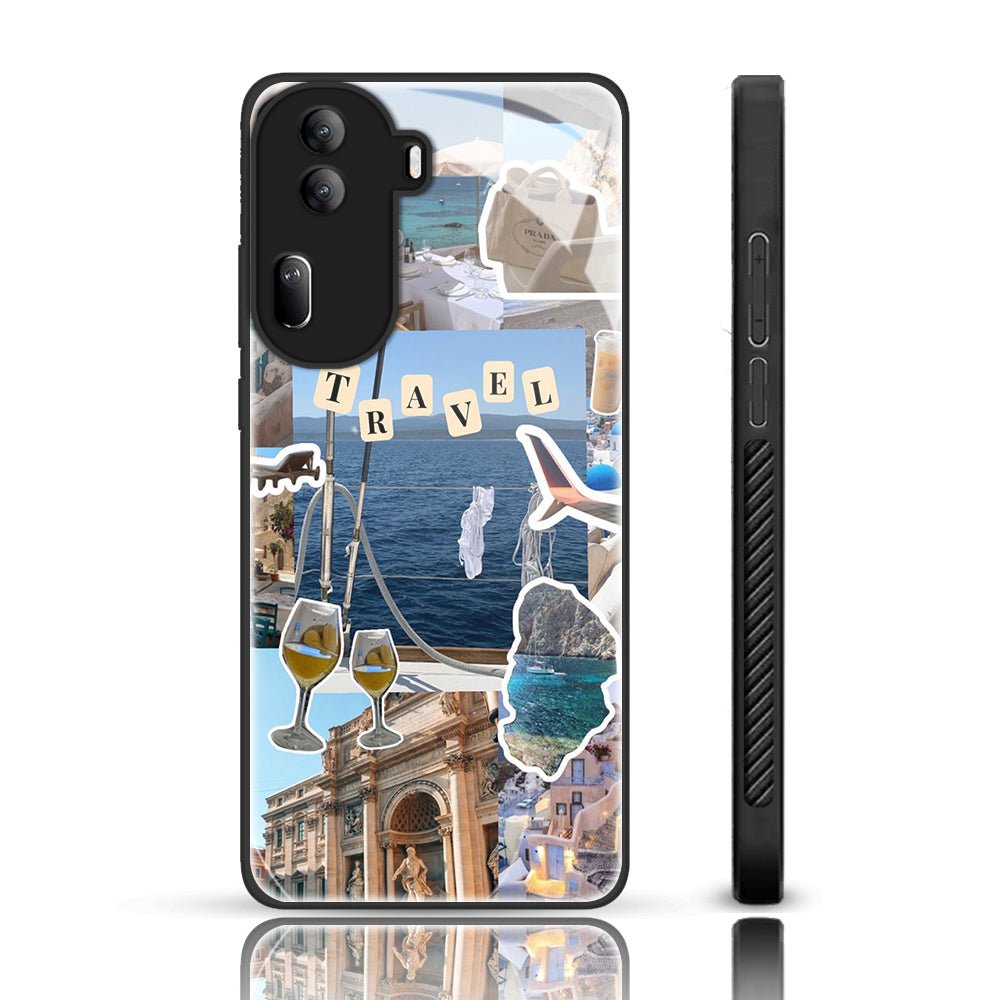 Collage Glass Phone Back Case For Reno 11 Pro