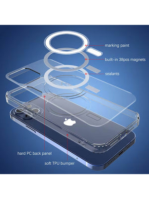 Magsafe Transparent Mobile Back Case For iPhone 15 - Karwan