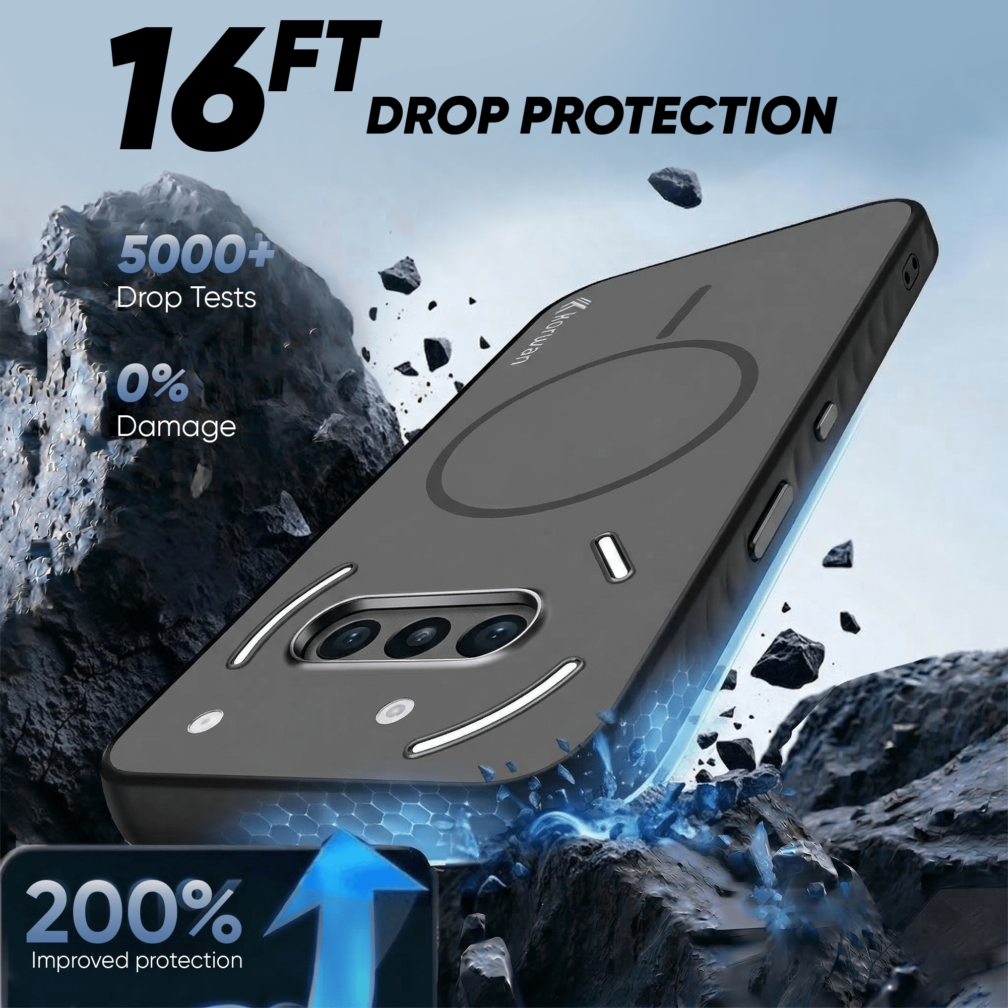 Karwan MagEaze Nothing 3A Slim Case - Glyph LED Visible Wireless Charging Compatible India