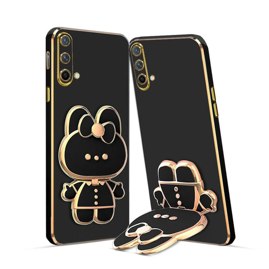 3D Cat Mobile Back Case with Stand For OnePlus Nord CE 5G| Stand and Mirror | Camera Protection | Electroplated |